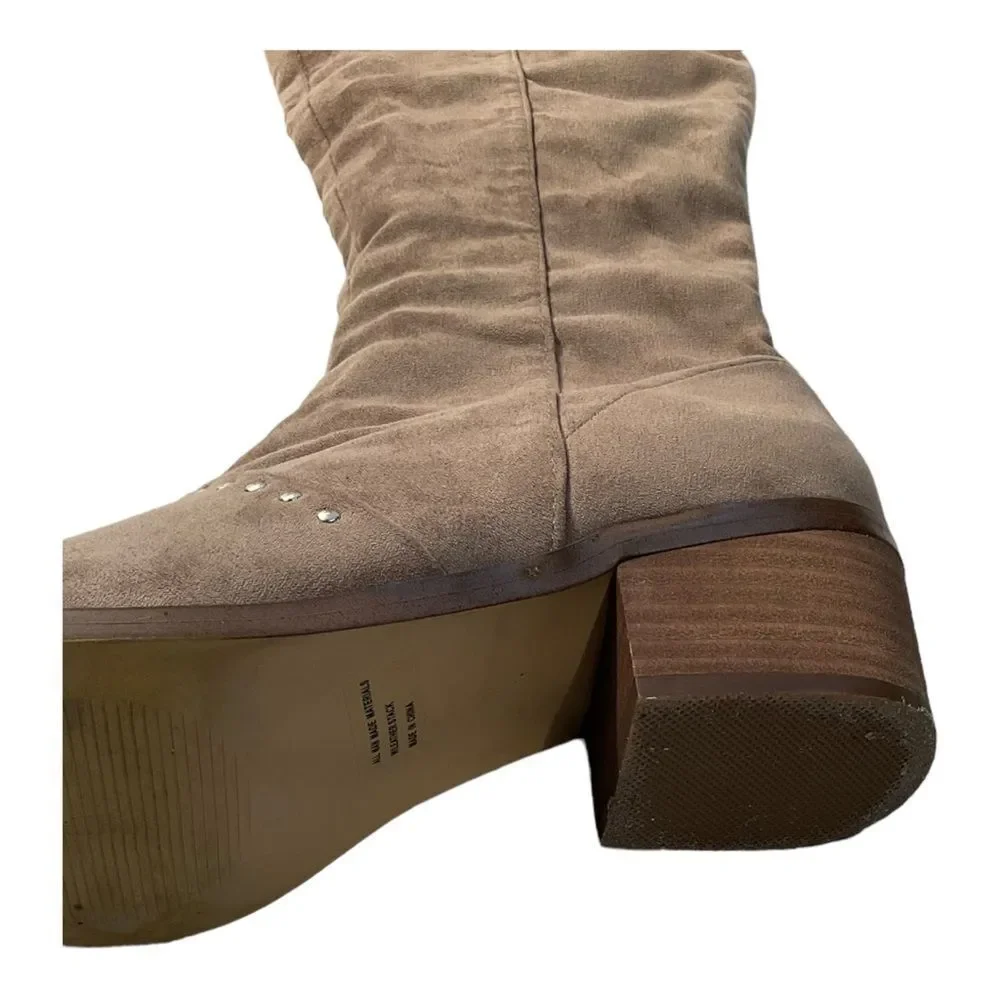 Report Women's Zaria Over The Knee Boot Taupe Faux Suede Boots Size 9